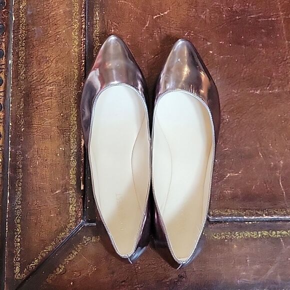 NINE WEST POINTED ROSE GOLD METALLIC SLIP-ON WOMEN"S FLAT SHOE - Picture 9 of 15